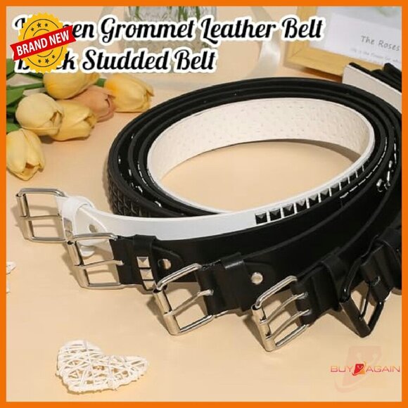 3-Piece Studded Belt Set Punk Rock Metal Rivet Belt for Women Men main image 5